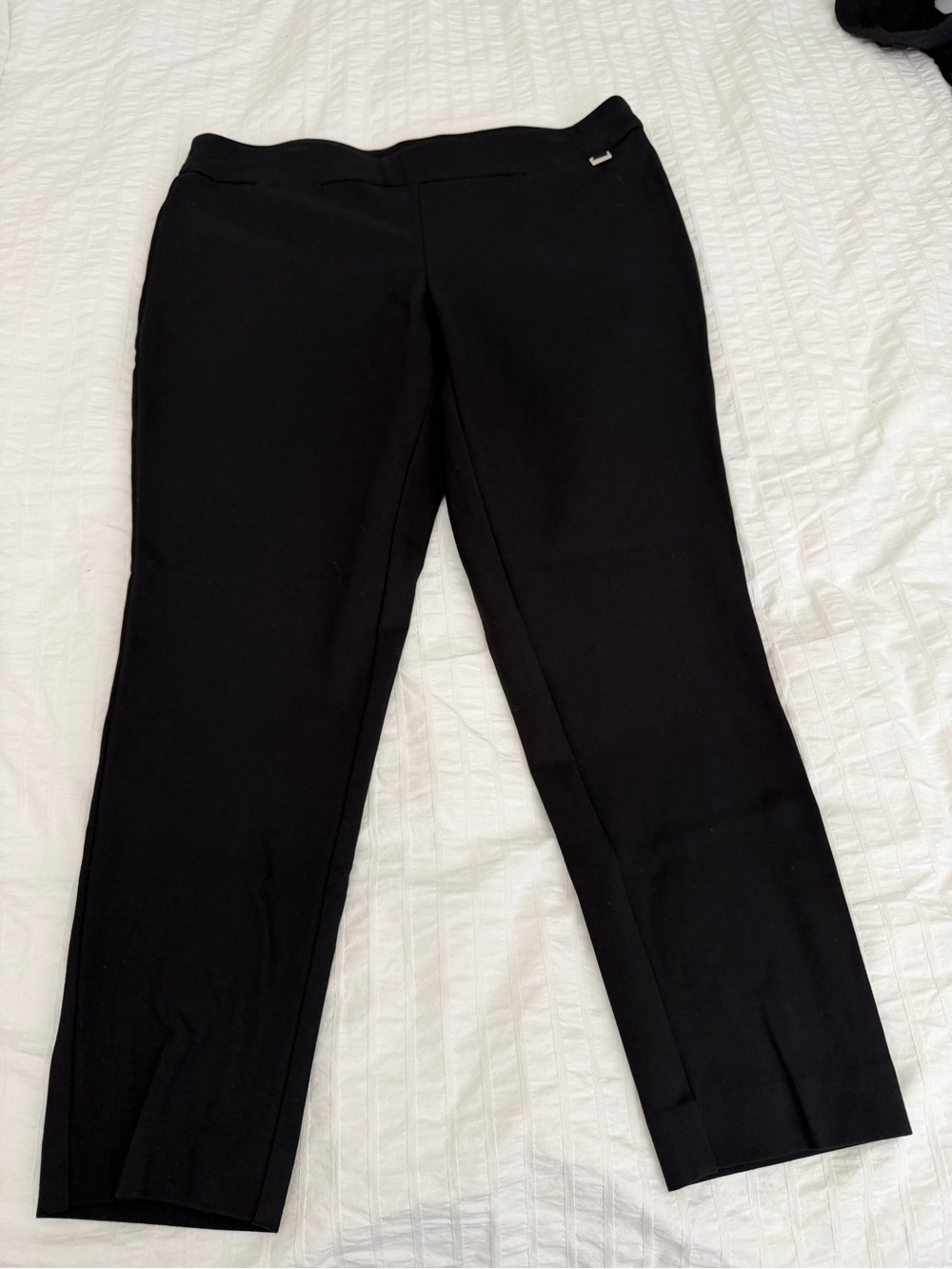 Anne Klein Tailored Straight-Leg Ankle Black Pants